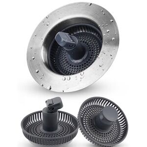 IfealClear 3-in-1 Stainless Steel‎ Kitchen Sink Drain Strainer Stopper Kits-NWT